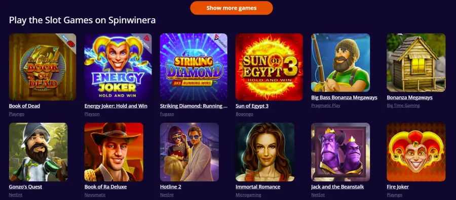 Spinwinera online